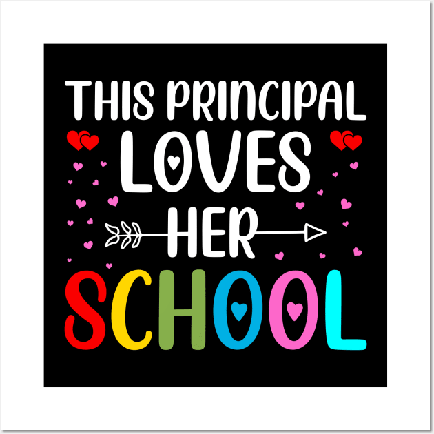 This Principal Loves Her School, Principal Valentines Day  Gift Wall Art by DragonTees